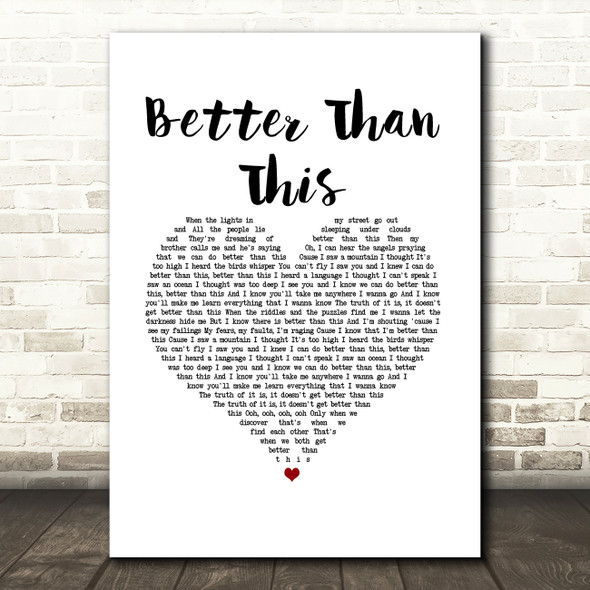 Paloma faith Better Than This White Heart Song Lyric Art Print