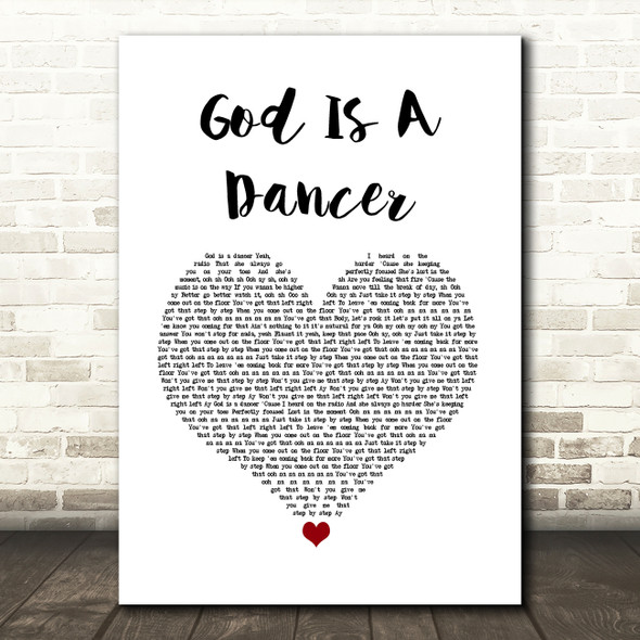 Tiesto & Mabel God Is A Dancer White Heart Song Lyric Art Print