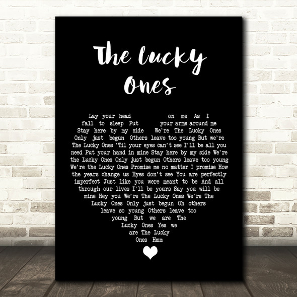 Jack and Tim The Lucky Ones Black Heart Song Lyric Wall Art Print