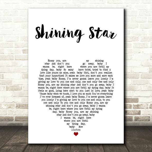 Fun Lovin' Criminals Shining Star White Heart Song Lyric Art Print