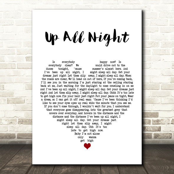 Counting Crows Up All Night White Heart Song Lyric Art Print