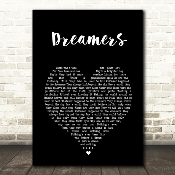 Jack Savoretti Dreamers Black Heart Song Lyric Wall Art Print