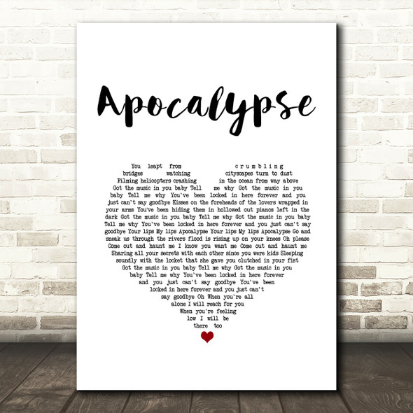 Cigarettes After Sex Apocalypse White Heart Song Lyric Art Print