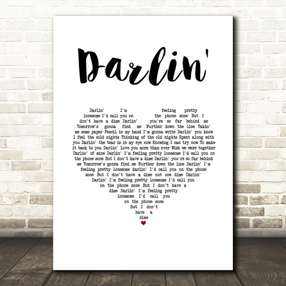 Frankie Miller Darlin' White Heart Song Lyric Art Print