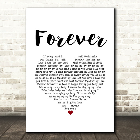 Beach Boys Forever White Heart Song Lyric Art Print