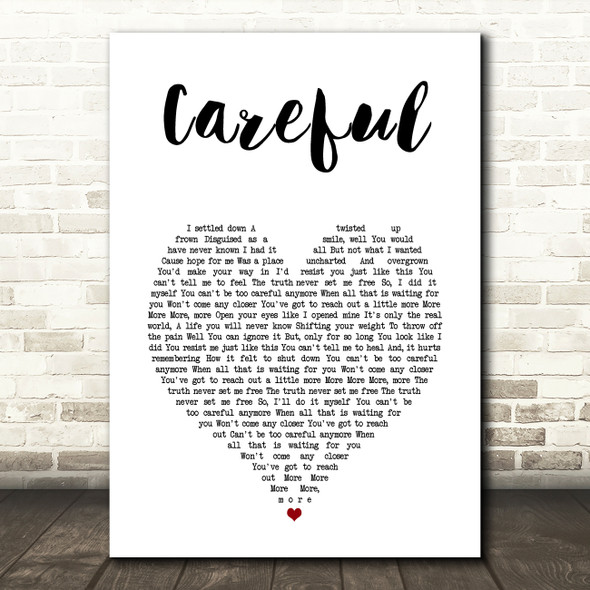 Paramore Careful White Heart Song Lyric Art Print