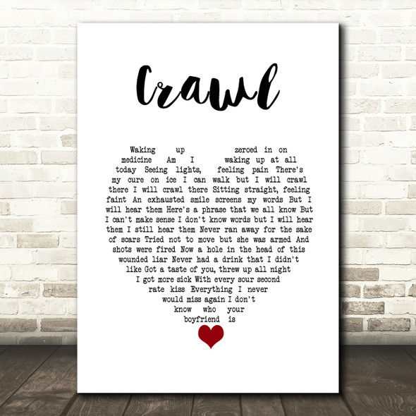 Alkaline Trio Crawl White Heart Song Lyric Art Print