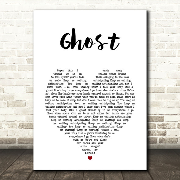 Adaline Ghost White Heart Song Lyric Art Print