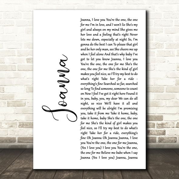 Kool & The Gang Joanna White Script Song Lyric Art Print