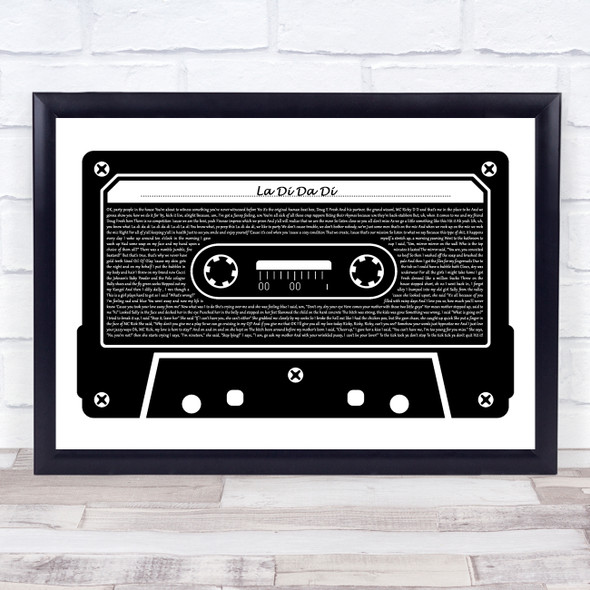 Doug E. Fresh & The Get Fresh Crew La Di Da Di Black & White Music Cassette Tape Song Lyric Print