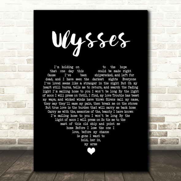 Josh Garrels Ulysses Black Heart Song Lyric Wall Art Print