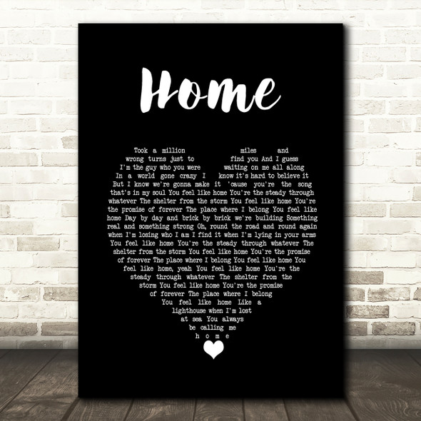 Lady Antebellum Home Black Heart Song Lyric Wall Art Print