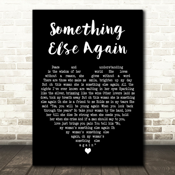 Chris De Burgh Something Else Again Black Heart Decorative Wall Art Gift Song Lyric Print