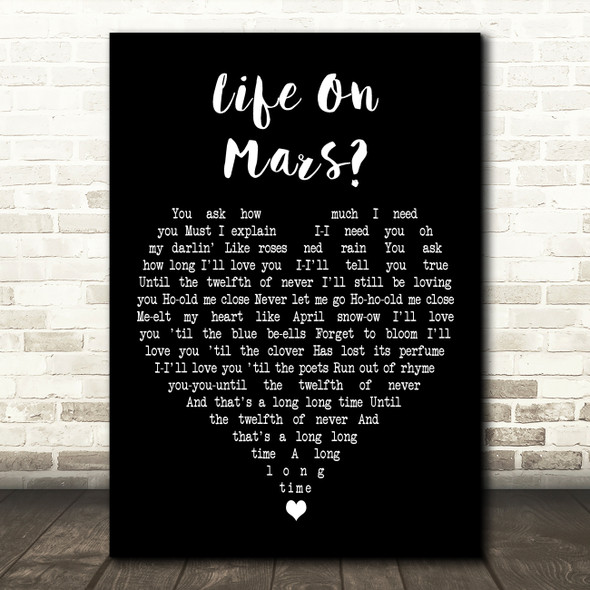 Cliff Richard The Twelfth Of Never Black Heart Decorative Wall Art Gift Song Lyric Print