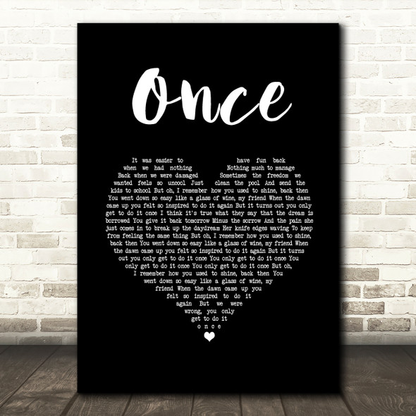 Liam Gallagher Once Black Heart Song Lyric Wall Art Print