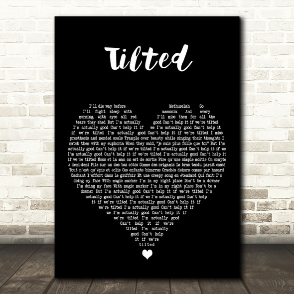 Christine and the Queens Tilted Black Heart Decorative Wall Art Gift Song Lyric Print