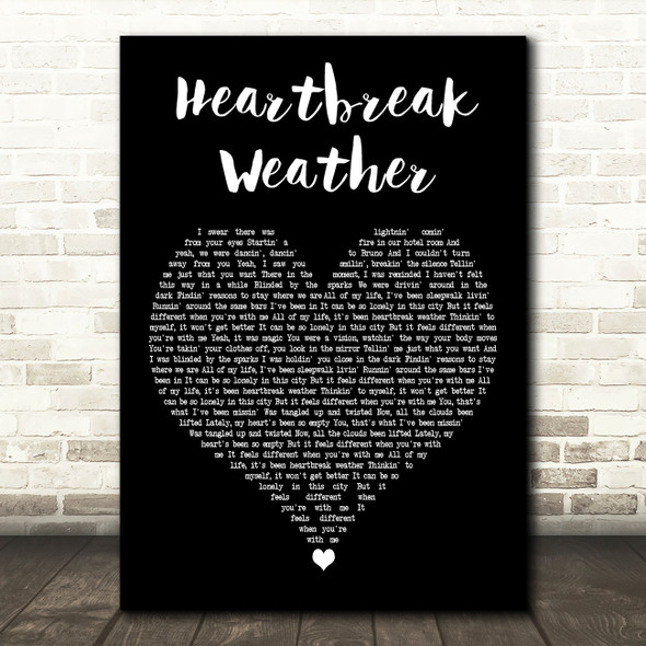 Niall Horan Heartbreak Weather Black Heart Decorative Wall Art Gift Song Lyric Print