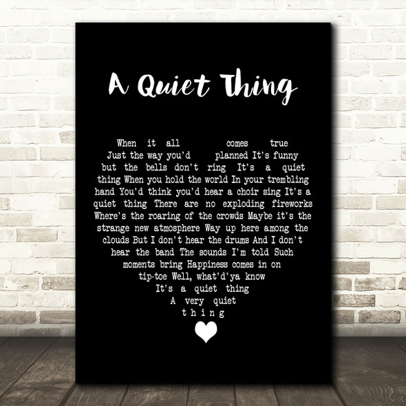 Liza Minnelli A Quiet Thing Black Heart Decorative Wall Art Gift Song Lyric Print