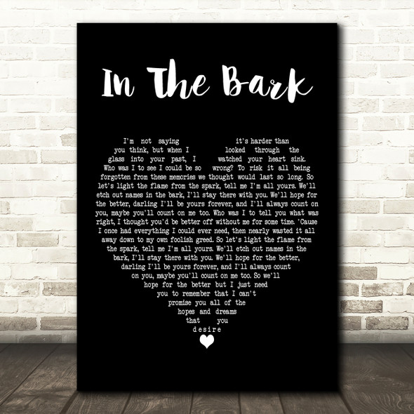The Natterjacks In The Bark Black Heart Decorative Wall Art Gift Song Lyric Print