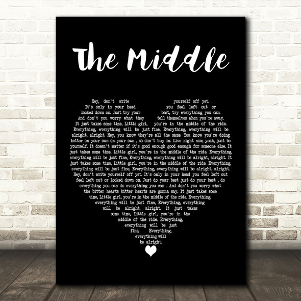 Jimmy Eat World The Middle Black Heart Decorative Wall Art Gift Song Lyric Print