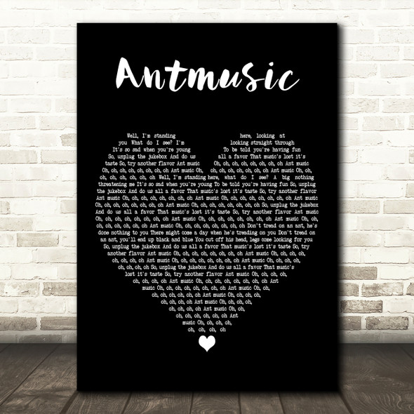 Adam and the Ants Antmusic Black Heart Decorative Wall Art Gift Song Lyric Print