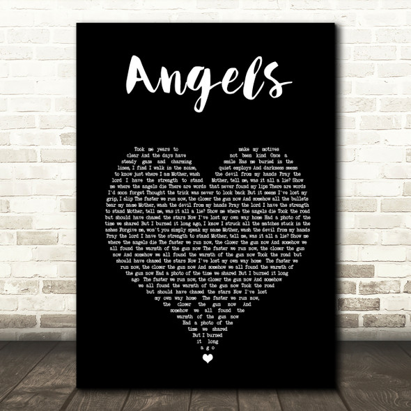 Avenged Sevenfold Angels Black Heart Song Lyric Wall Art Print