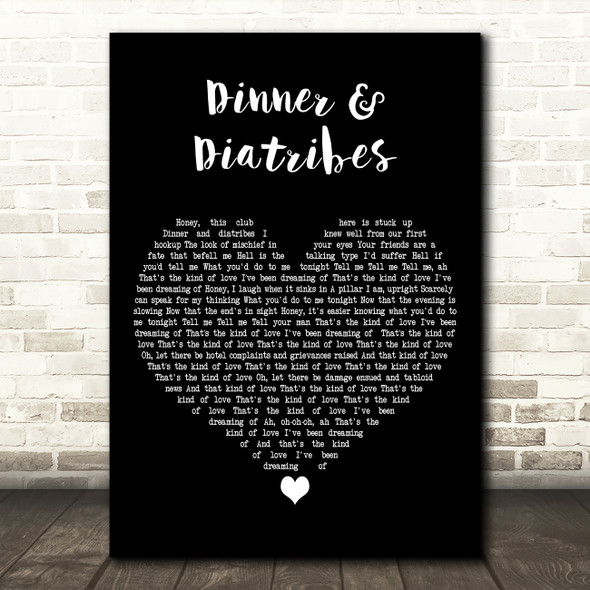 Hozier Dinner & Diatribes Black Heart Decorative Wall Art Gift Song Lyric Print
