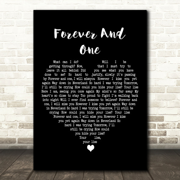 Helloween Forever And One Black Heart Decorative Wall Art Gift Song Lyric Print