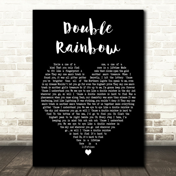 Katy Perry Double Rainbow Black Heart Decorative Wall Art Gift Song Lyric Print