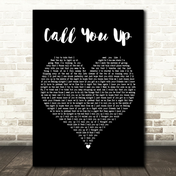 Viola Beach Call You Up Black Heart Decorative Wall Art Gift Song Lyric Print