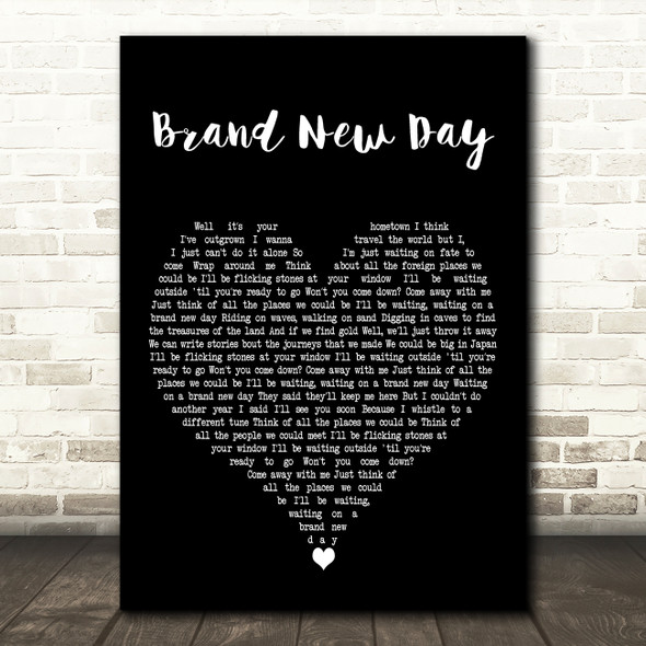 Kodaline Brand New Day Black Heart Decorative Wall Art Gift Song Lyric Print
