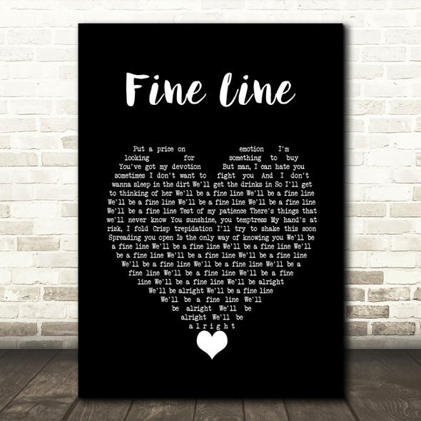Harry Styles Fine Line Black Heart Decorative Wall Art Gift Song Lyric Print