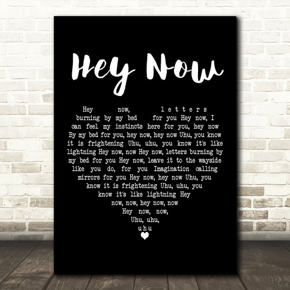 London Grammar Hey Now Black Heart Decorative Wall Art Gift Song Lyric Print