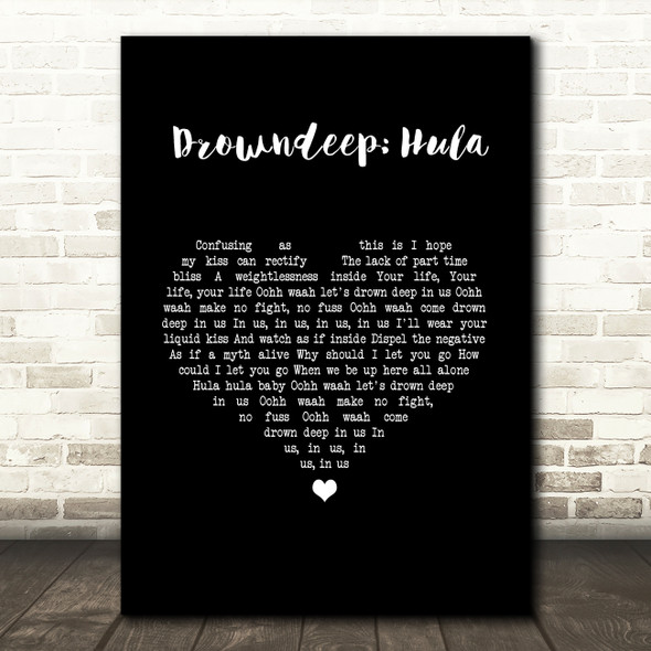 Maxwell Drowndeep Hula Black Heart Song Lyric Wall Art Print