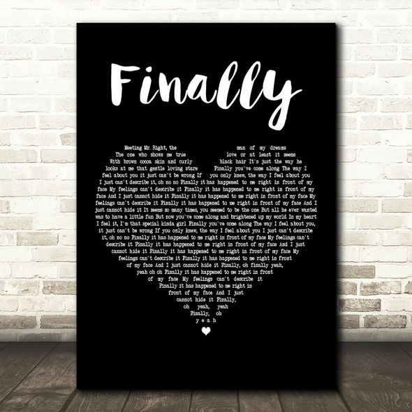 CeCe Peniston Finally Black Heart Decorative Wall Art Gift Song Lyric Print