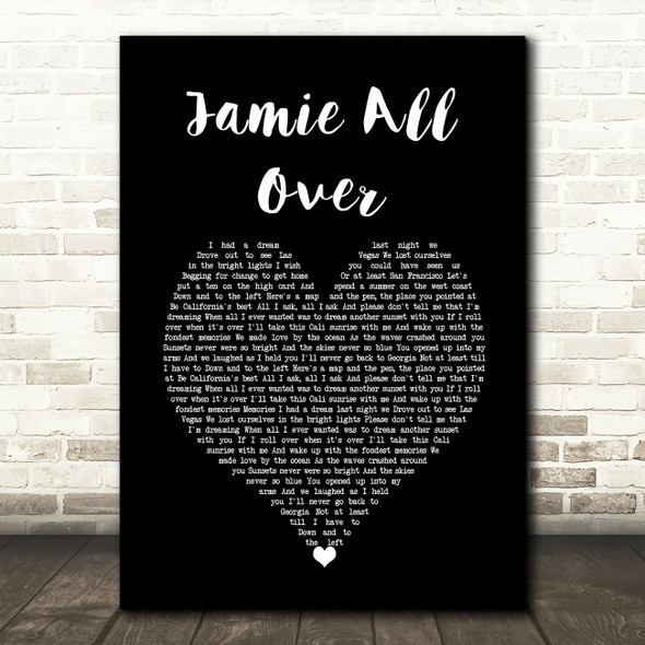 Mayday Parade Jamie All Over Black Heart Song Lyric Wall Art Print