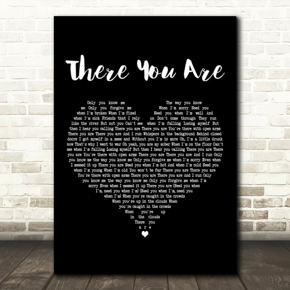 ZAYN There You Are Black Heart Decorative Wall Art Gift Song Lyric Print