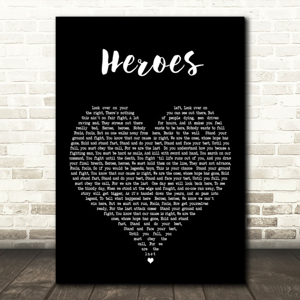 Motorhead Heroes Black Heart Decorative Wall Art Gift Song Lyric Print