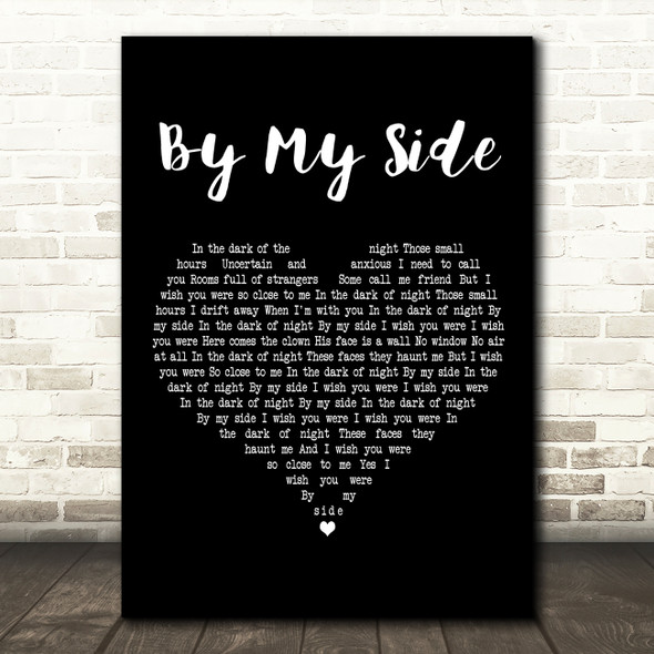 INXS By My Side Black Heart Decorative Wall Art Gift Song Lyric Print