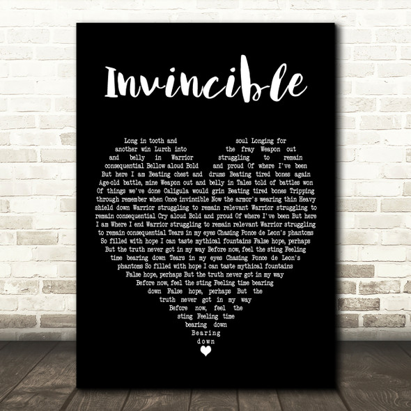 Tool Invincible Black Heart Decorative Wall Art Gift Song Lyric Print