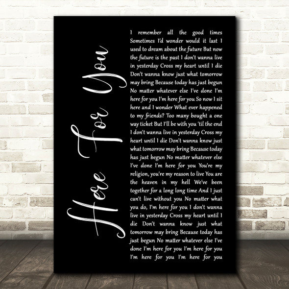 Ozzy Osbourne Here For You Black Script Decorative Wall Art Gift Song Lyric Print