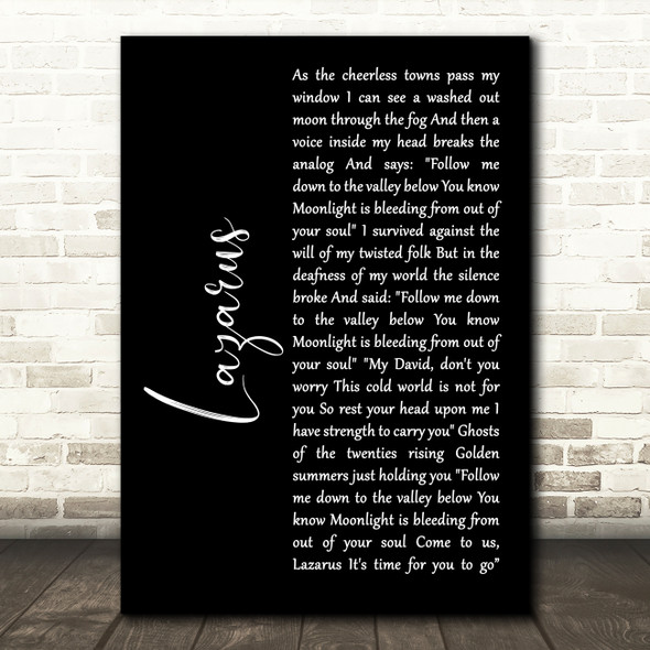Porcupine Tree Lazarus Black Script Decorative Wall Art Gift Song Lyric Print