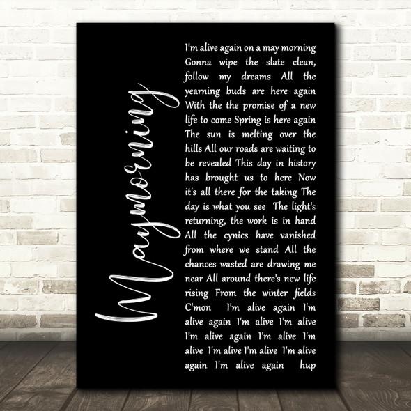 Runrig Maymorning Black Script Decorative Wall Art Gift Song Lyric Print