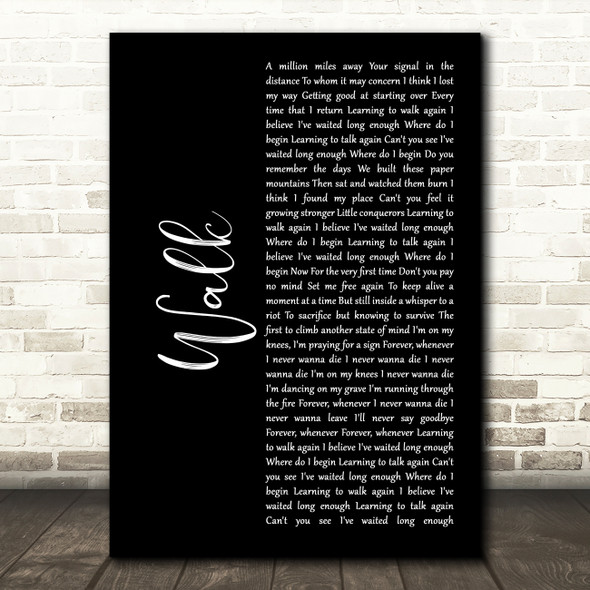 Foo Fighters Walk Black Script Decorative Wall Art Gift Song Lyric Print