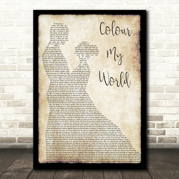 Chicago Colour My World Man Lady Dancing Decorative Wall Art Gift Song Lyric Print