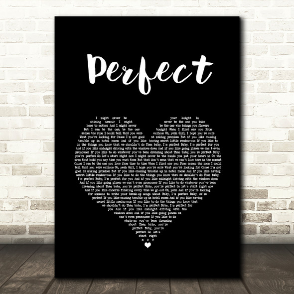 One Direction Perfect Black Heart Song Lyric Wall Art Print
