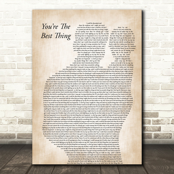 Paul Weller Youre The Best Thing Father & Baby Decorative Wall Art Gift Song Lyric Print