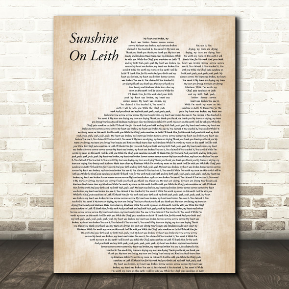 The Proclaimers Sunshine On Leith Father & Baby Decorative Wall Art Gift Song Lyric Print