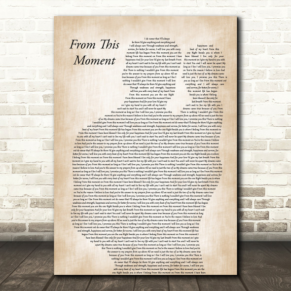 Shania Twain From This Moment On Father & Baby Decorative Wall Art Gift Song Lyric Print