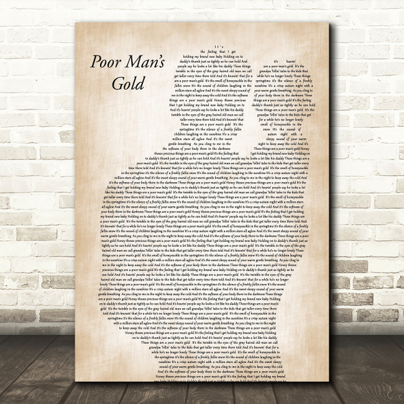 Elvis Presley Poor Mans Gold Father & Baby Decorative Wall Art Gift Song Lyric Print